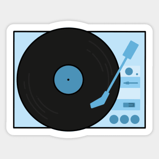 Blue Record Player Sticker